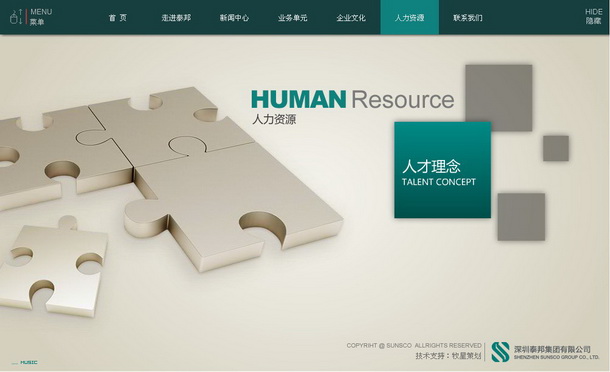 深圳市牧星策划设计有限公司泰邦集团项目网站 人力资源